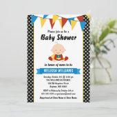 Superhero Polka Dot Bunting Baby Shower Invitation (Standing Front)