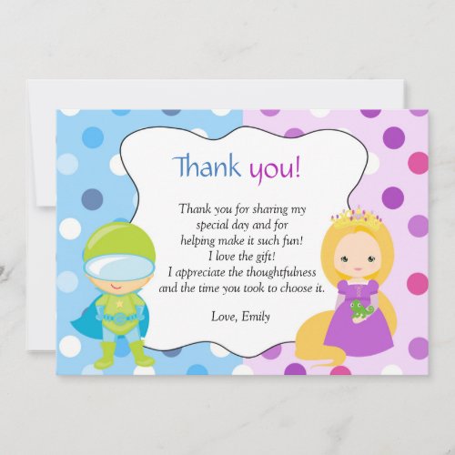 Superhero Princess Thank You Note Card