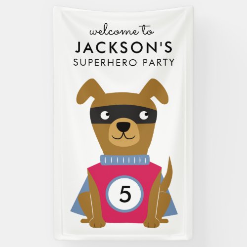 Superhero Puppy Dog Birthday Party Banner