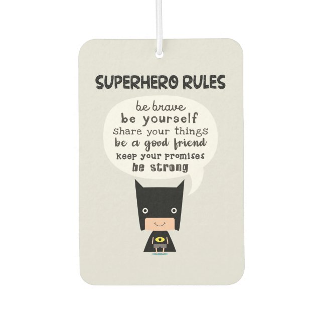 Superhero Rules Air Freshener (Front)