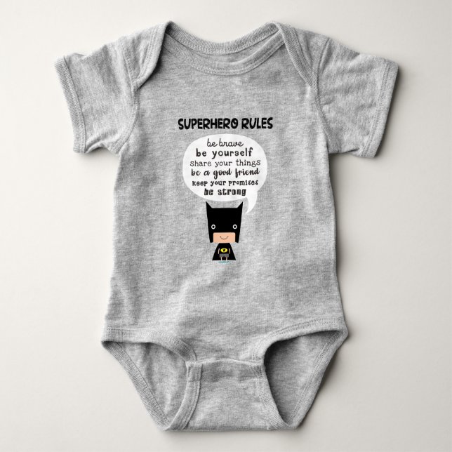 Superhero Rules Baby Bodysuit (Front)