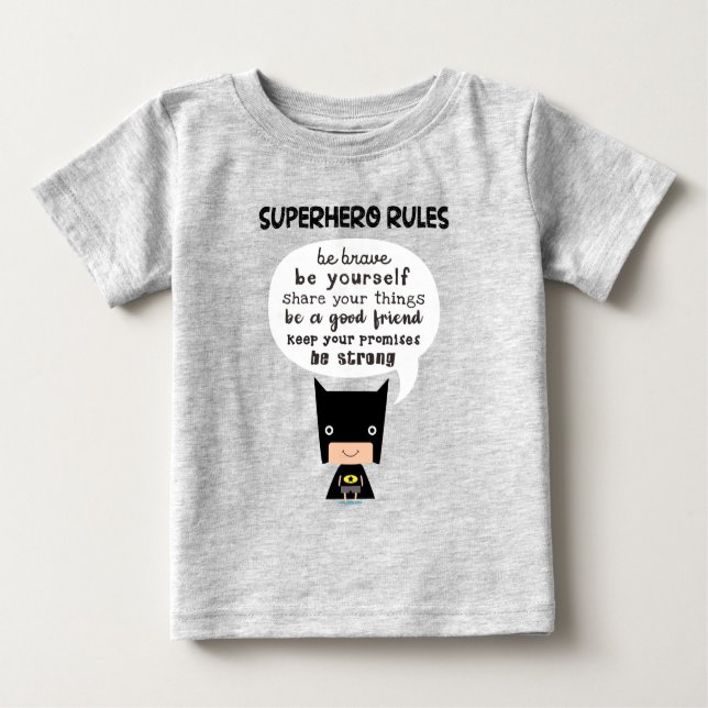 Superhero Rules Baby T-Shirt (Front)