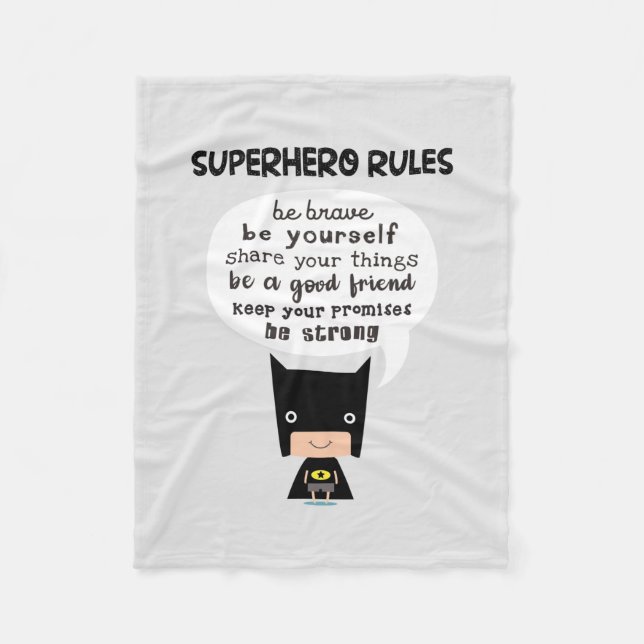 Superhero Rules Fleece Blanket (Front)
