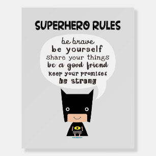 Superhero Rules Foam Board