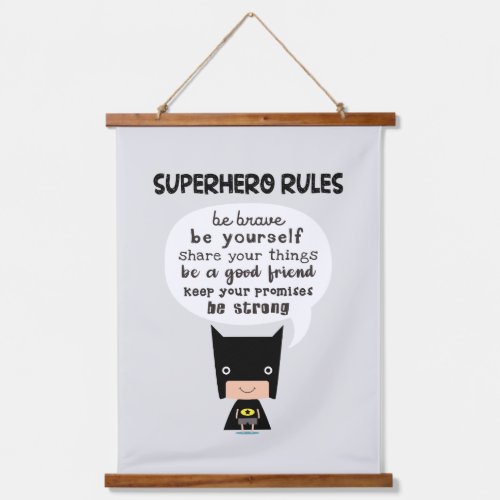 Superhero Rules Hanging Tapestry