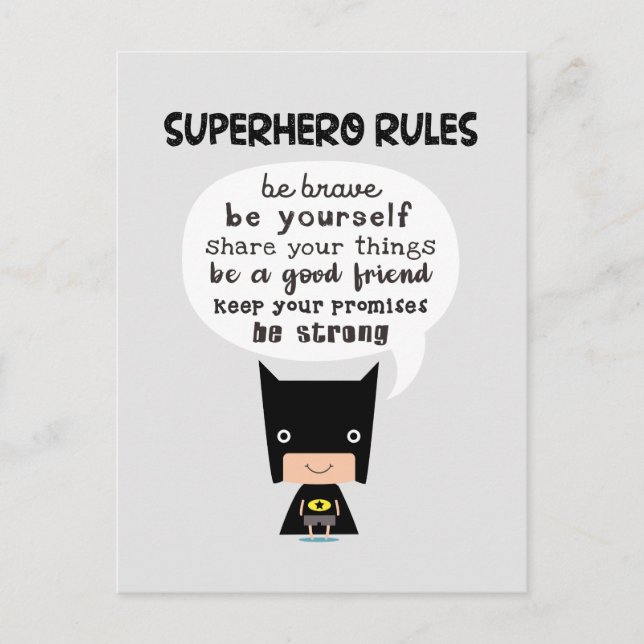 Superhero Rules Postcard (Front)