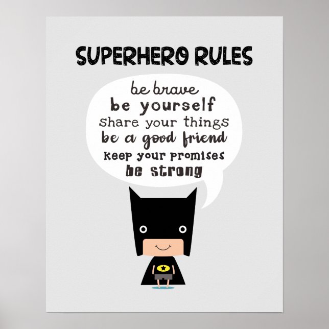 Superhero Rules Poster (Front)