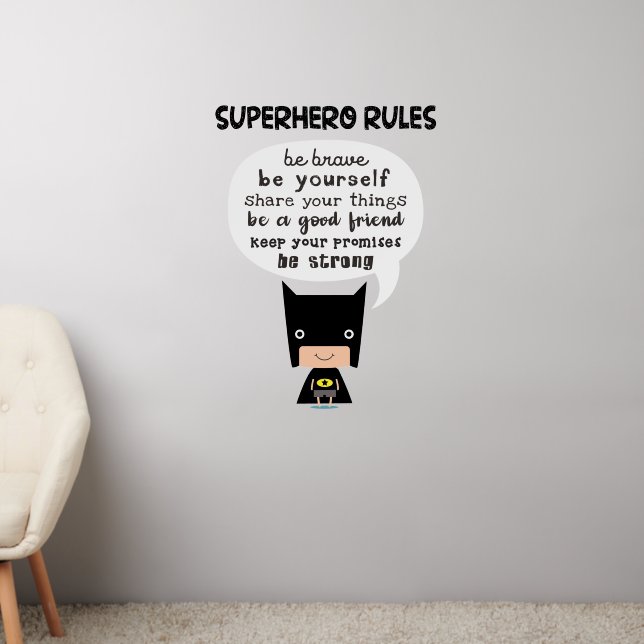Superhero Rules Wall Decal (Living Room 2)