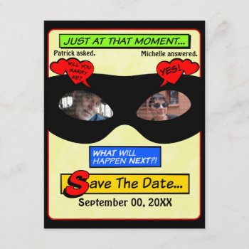 Superhero Save The Date by rdwnggrl at Zazzle