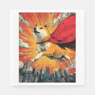 Superhero Shiba � Comic Book Dog Napkins