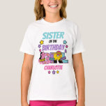 Superhero Sister of the Birthday Super Girl  T-Shirt<br><div class="desc">Celebrate baby's first birthday with this special t-shirt,  special and personalized design</div>