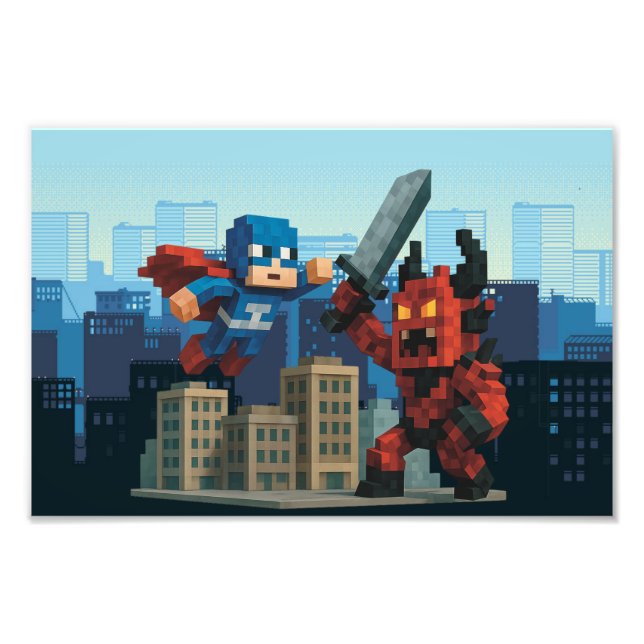 Superhero Skyblade Showdown  Photo Print (Front)