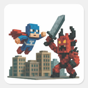 Superhero Skyblade Showdown Square Sticker