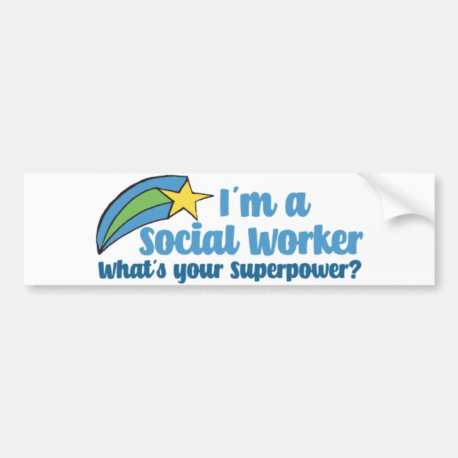 Superhero Social Worker Bumper Sticker (Front)