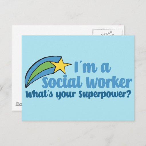 Superhero Social Worker Postcard 