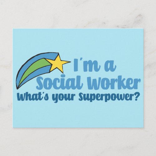 Superhero Social Worker Postcard