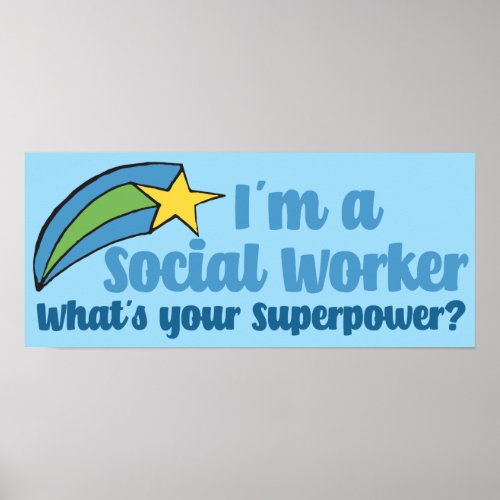 Superhero Social Worker Poster