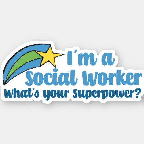 Superhero Social Worker Sticker