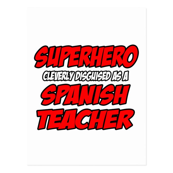 SuperheroSpanish Teacher Postcard