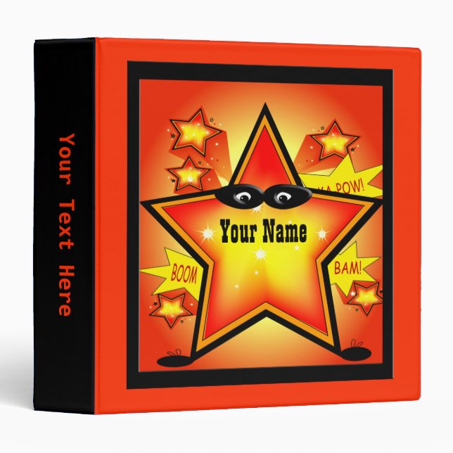 Superhero Star Kid Custom Binder (Front/Spine)