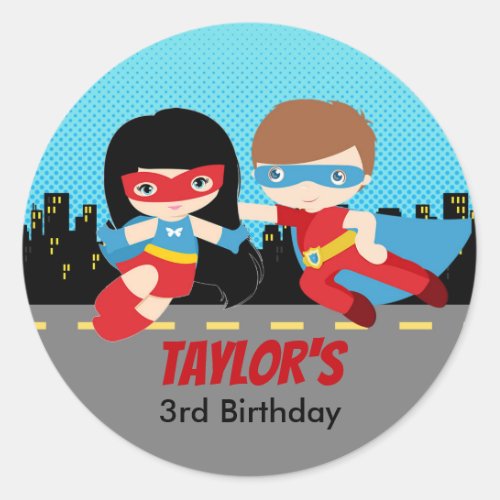 Superhero Stickers Birthday Party Favors