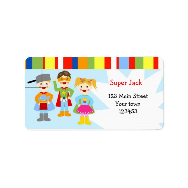 Superhero Super Hero Return Address Labels (Front)