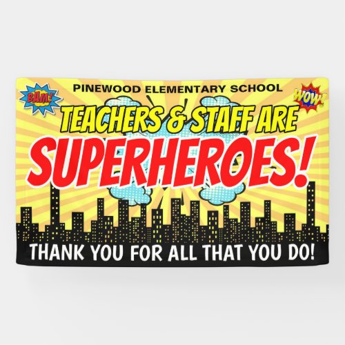 Superhero Teacher Appreciation Week Banner