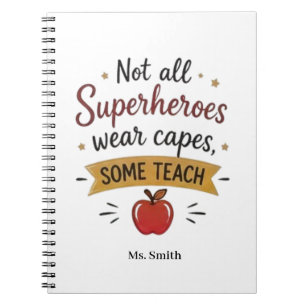 Superhero Teacher Personalized Notebook