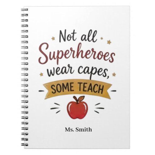 Superhero Teacher Personalized Notebook