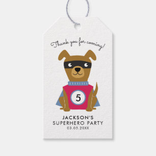 Superhero Theme Birthday Party Thank You Favor Tag