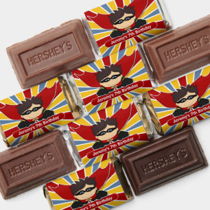 Superhero Themed Boy's Birthday with Name Hershey's Miniatures