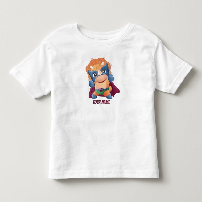 Superhero Triceratops Dinosaur Toddler T-shirt (Front)
