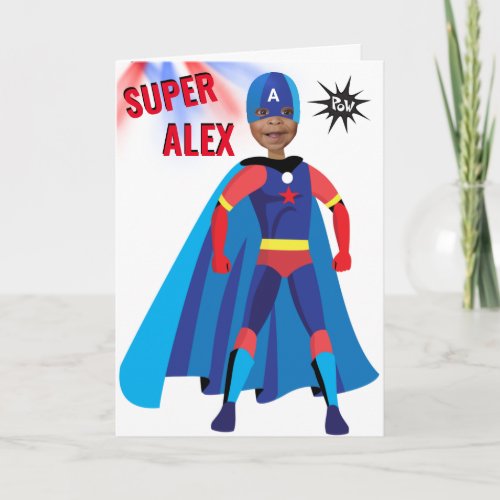 Superhero USA Stunning Boy Amazing Fab Birthday  Card