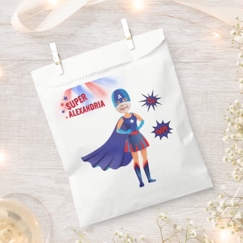 Superhero USA Stunning Girl Amazing Birthday  Favor Bag