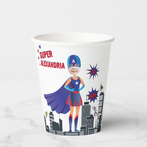 Superhero USA Stunning Girl Amazing Birthday  Paper Cups