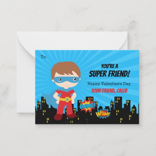 Superhero Valentine Cards _ Boys Comic School