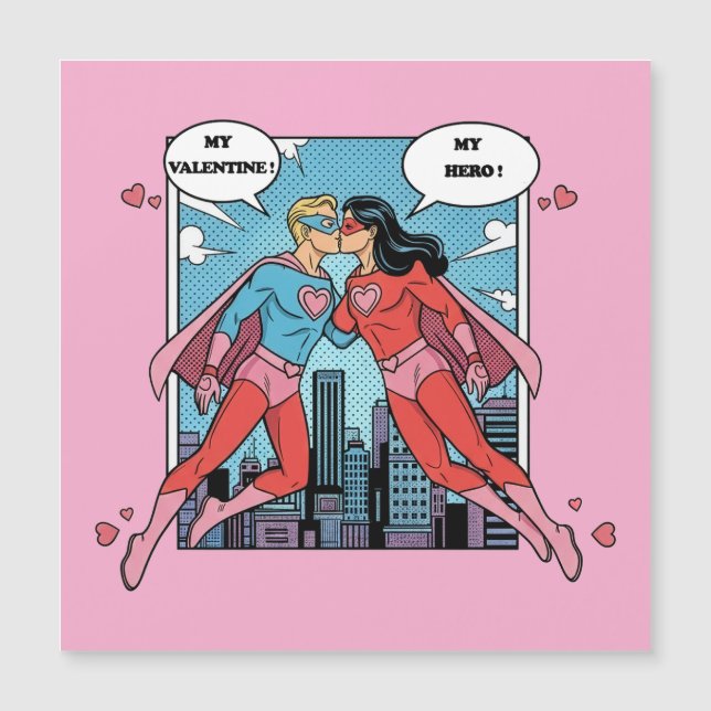 Superhero Valentine Day Love Heart Custom Name  (Front)