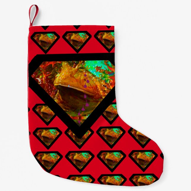 Superhero Vegas Frog Pattern Small Christmas Stocking (Front)