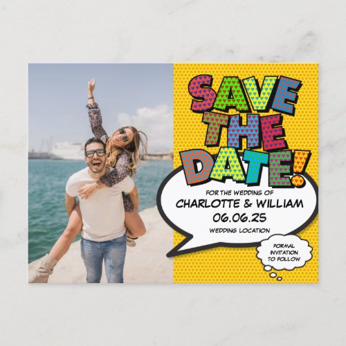 Superhero Wedding Save The Date Photo  Announcement Postcard