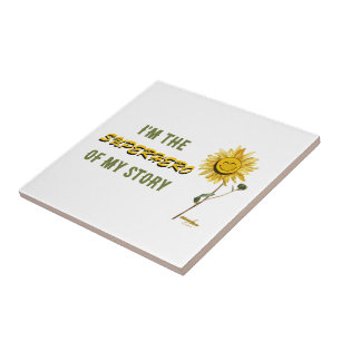 Superhero White Ceramic Tile by Poet Adiela Akoo