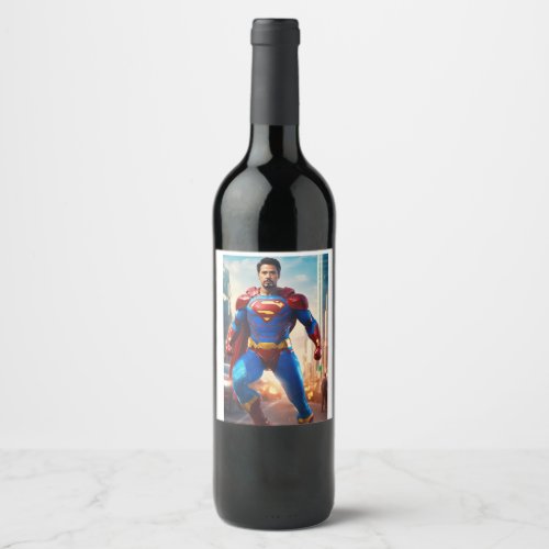 Superhero with Phasing and Duplication Power Wine Label