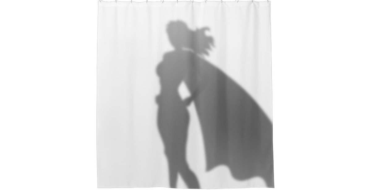 Superhero Woman Behind The Scenes Funny Silhouette Shower Curtain Zazzle Com Scenes Funny Silhouette Shower Curtain, Superhero Shower Curtain