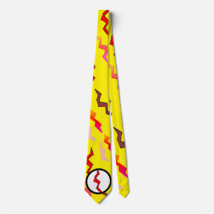 Superhero Yellow Red Lightning Bolt Halloween Neck Tie