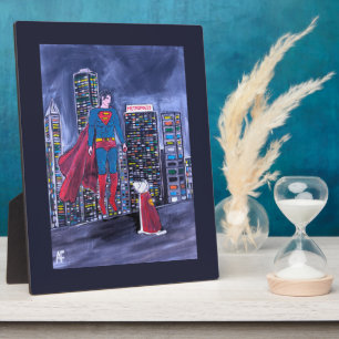 Superheroes Best Friend Painting by Alfred Fox Plaque
