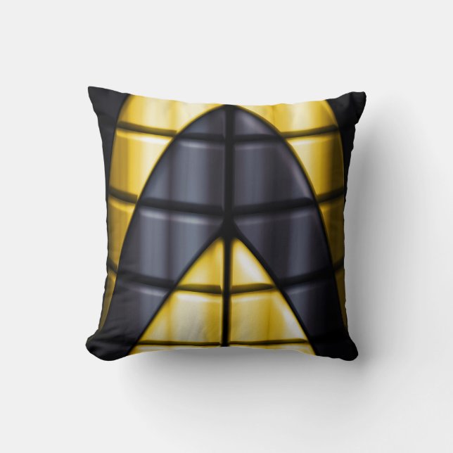 Superheroes - Black and Yellow Throw Pillow (Front)