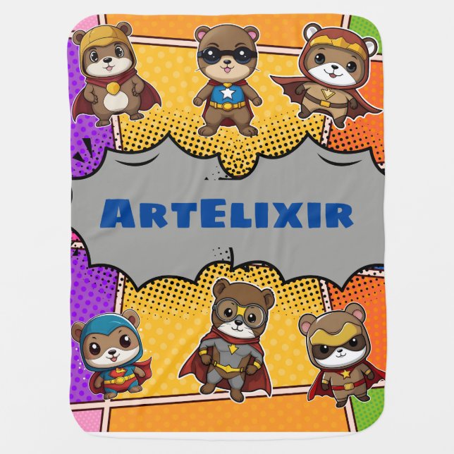 Superheroes Cute Kawaii Gopher Prints Baby Blanket (Front)