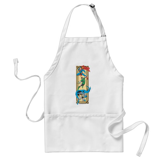 Superheroes In Action Adult Apron (Front)