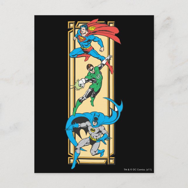 Superheroes In Action Postcard (Front)