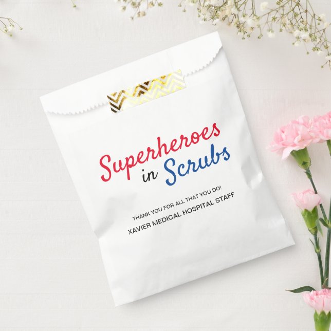 Superheroes in Scrubs Custom Hospital staff Favor Bag (Sealed)