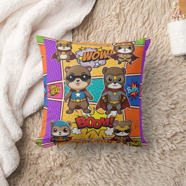 Superheroes Kawaii Gopher Prints Throw Pillow (Blanket)